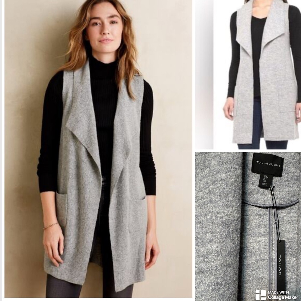 Tahari NWT Wool blend longline vest
